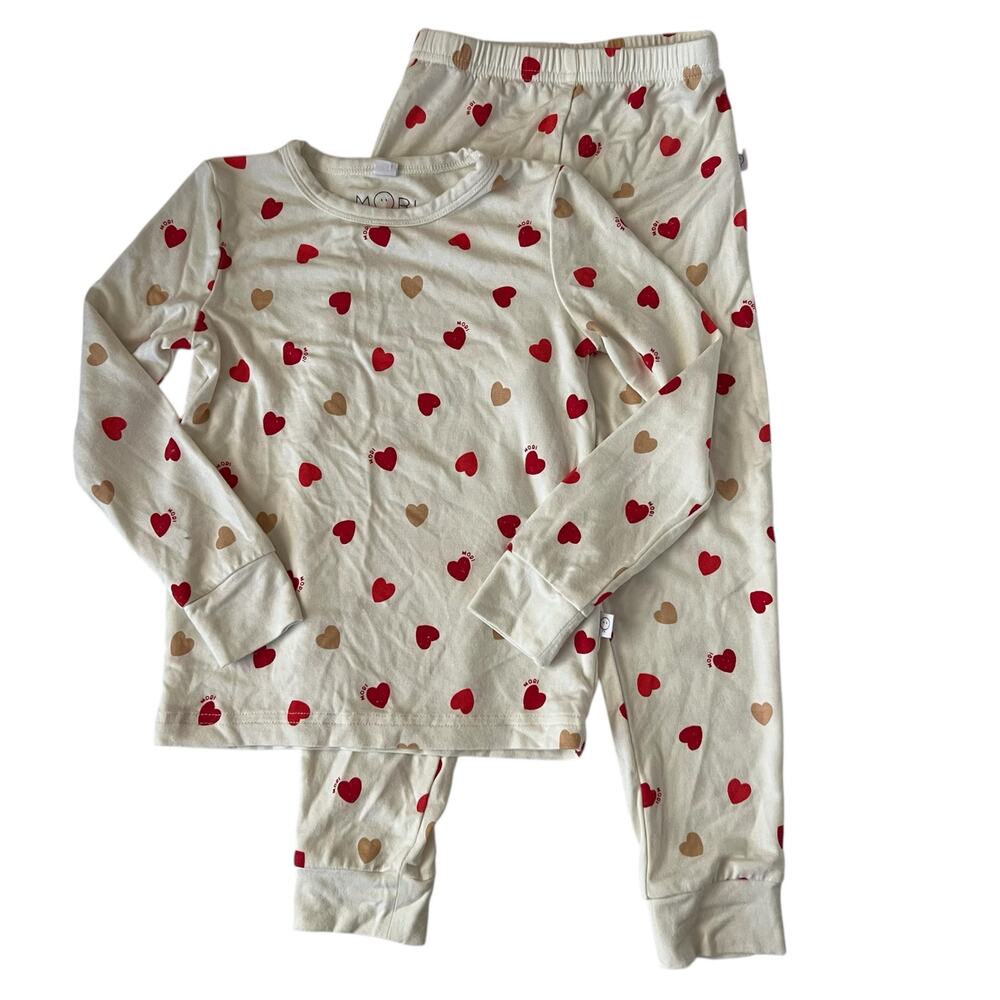 Mori Heart print Modal pajamas (3-4)